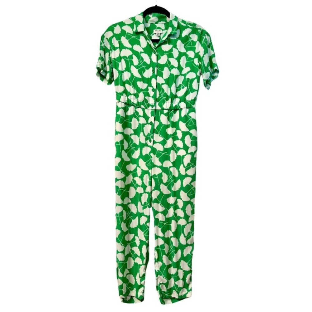 Like New DVF for Target Girls Short Sleeve Ginkgo Green Jumpsuit  Size XL / 14